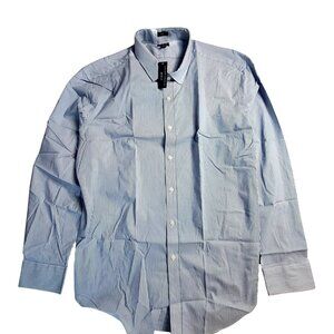 J.Crew Blue & White Striped XXL Performance Dress Shirt -Reimagined Cotton Blend